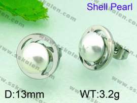 SS Shell Pearl Earrings