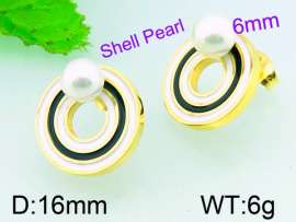 SS Shell Pearl Earrings
