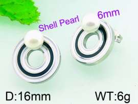 SS Shell Pearl Earrings