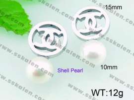 SS Shell Pearl Earrings