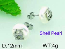 SS Shell Pearl Earrings