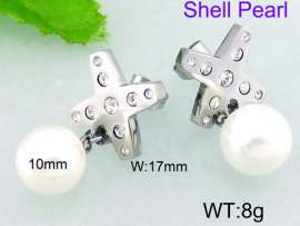 SS Shell Pearl Earrings