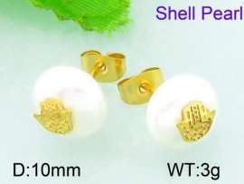 SS Shell Pearl Earrings