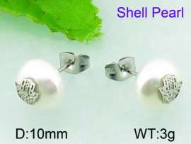 SS Shell Pearl Earrings