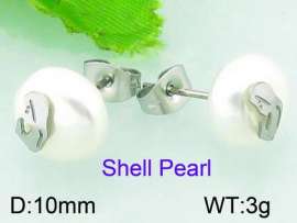 SS Shell Pearl Earrings