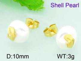 SS Shell Pearl Earrings