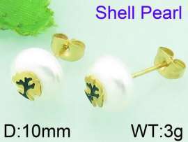 SS Shell Pearl Earrings