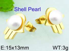 SS Shell Pearl Earrings