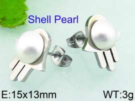SS Shell Pearl Earrings