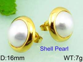 SS Shell Pearl Earrings