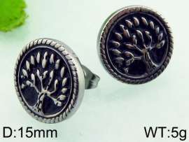 Stainless Steel Black-plating Earring