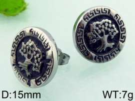 Stainless Steel Black-plating Earring