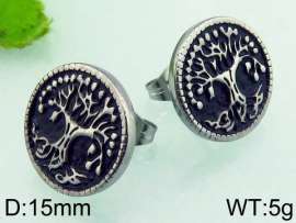 Stainless Steel Black-plating Earring