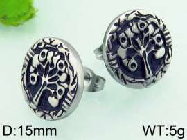 Stainless Steel Black-plating Earring