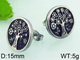 Stainless Steel Black-plating Earring