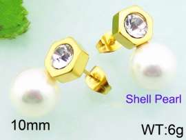 SS Shell Pearl Earrings