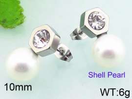 SS Shell Pearl Earrings
