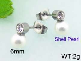 SS Shell Pearl Earrings