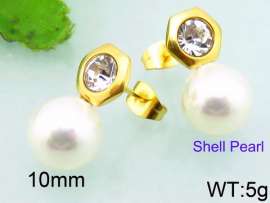 SS Shell Pearl Earrings