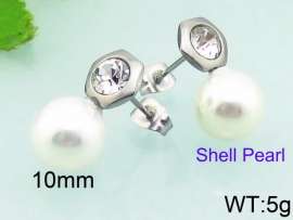 SS Shell Pearl Earrings