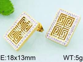 Stainless Steel Stone&Crystal Earring