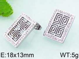 Stainless Steel Stone&Crystal Earring