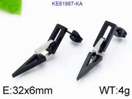Stainless Steel Black-plating Earring