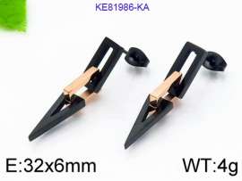 Stainless Steel Black-plating Earring